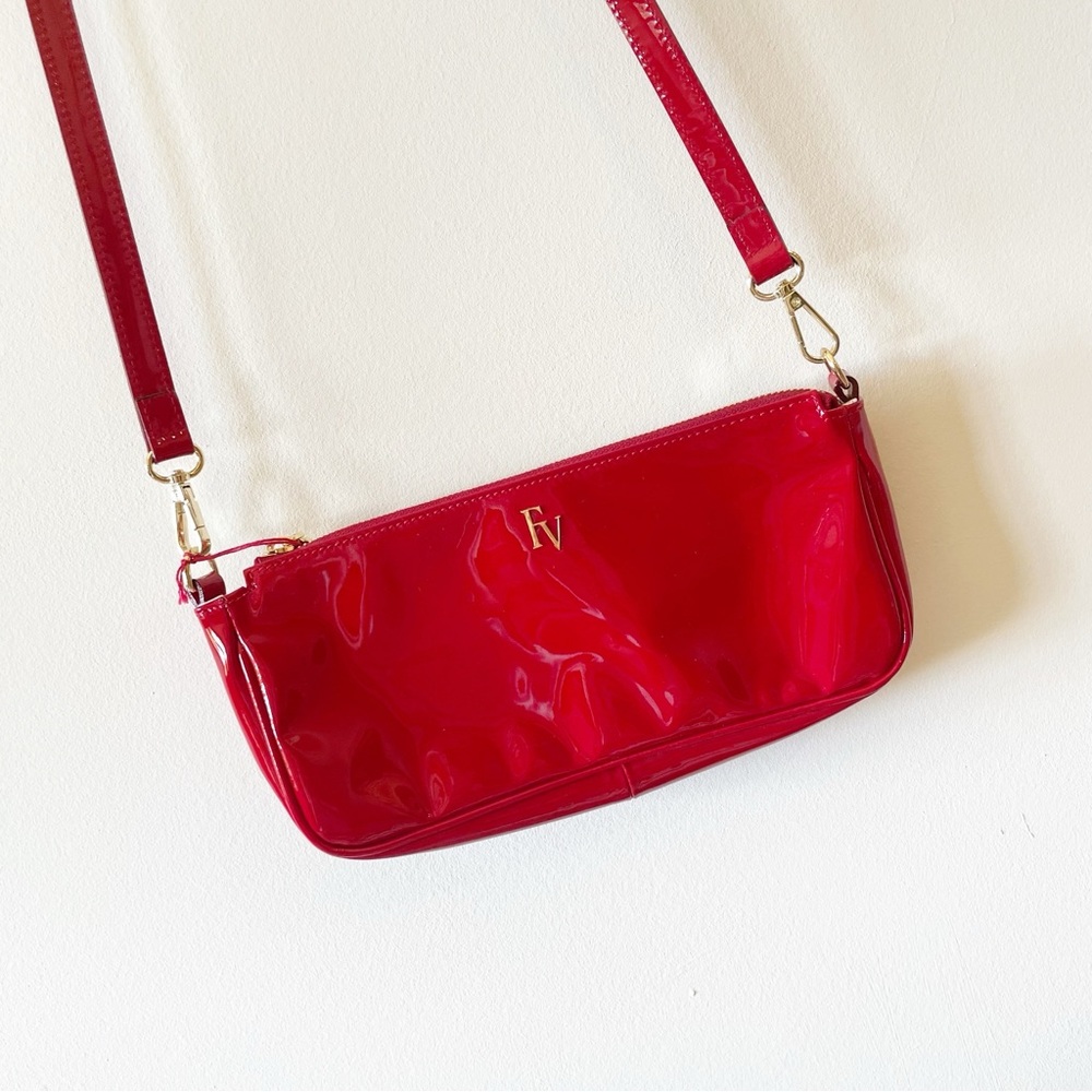 Frances Valentine Pia Red Patent Leather Crossbody Handbag NWT